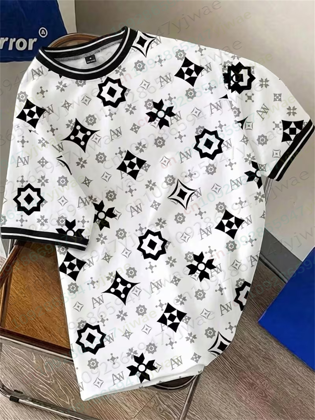 Streetwear Brand Marketing - Luxury Monogram Print T-Shirt Men Women
