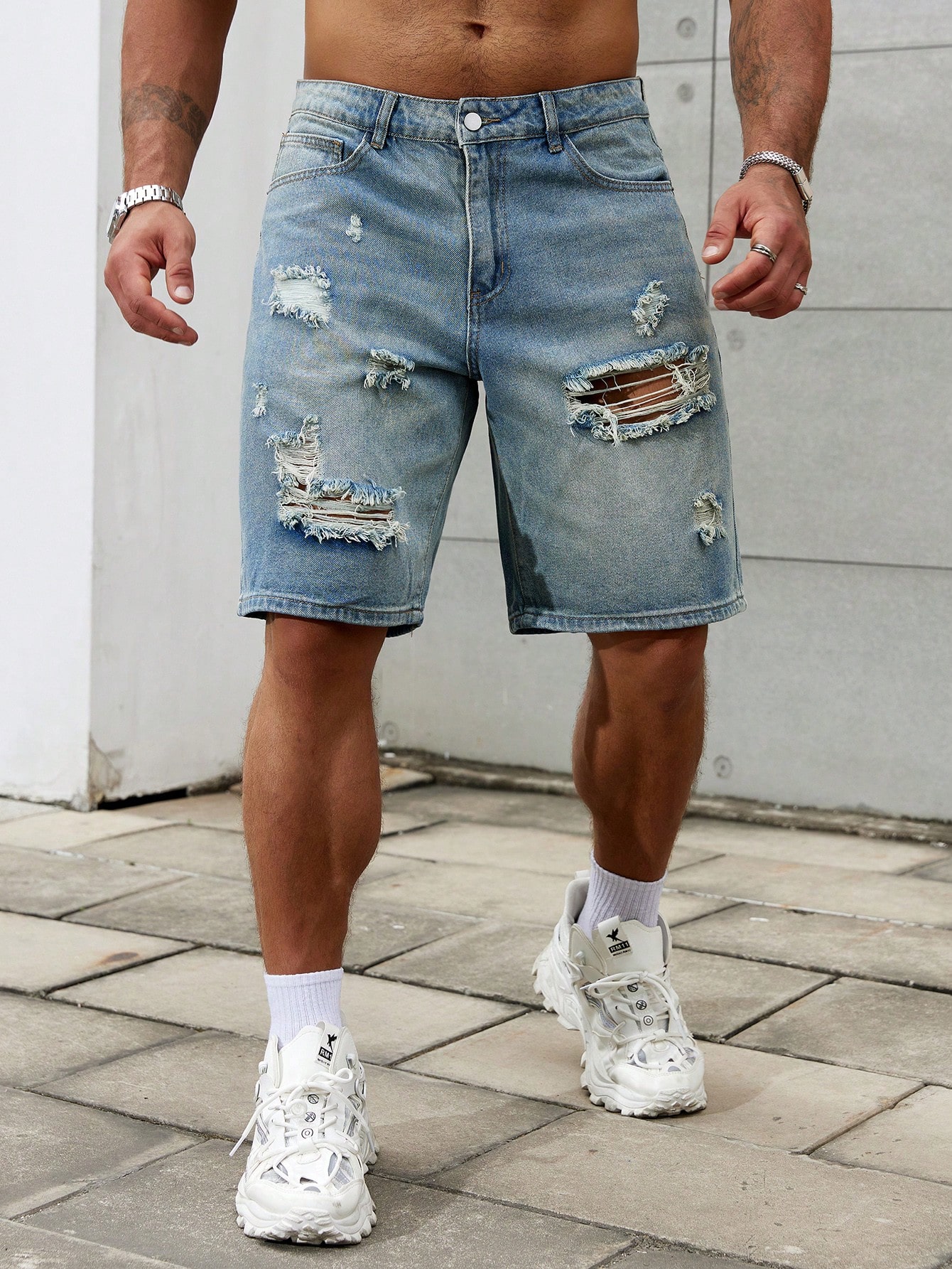 New Fashion Mens Ripped Short  - Brand Of Streetwear 评论和价格