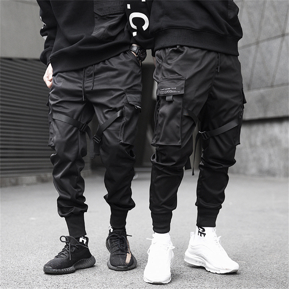Black Hip Hop Cargo Pants Summ - Streetwear Brand Marketing 评论和价格