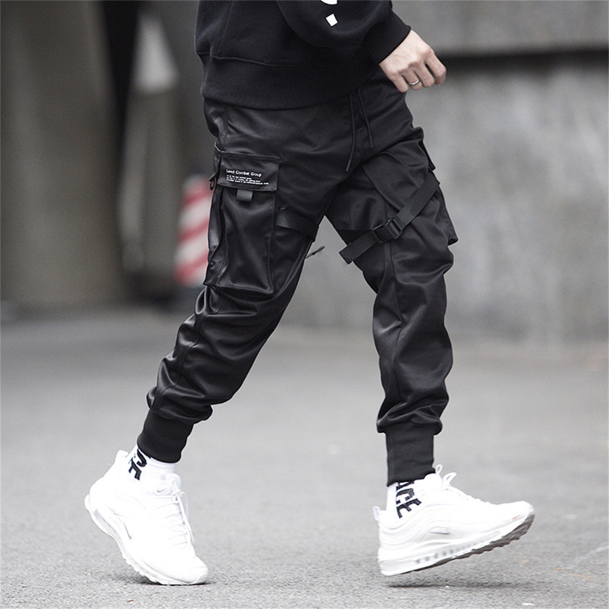 Black Hip Hop Cargo Pants Summ - Streetwear Brand Marketing 评论和价格