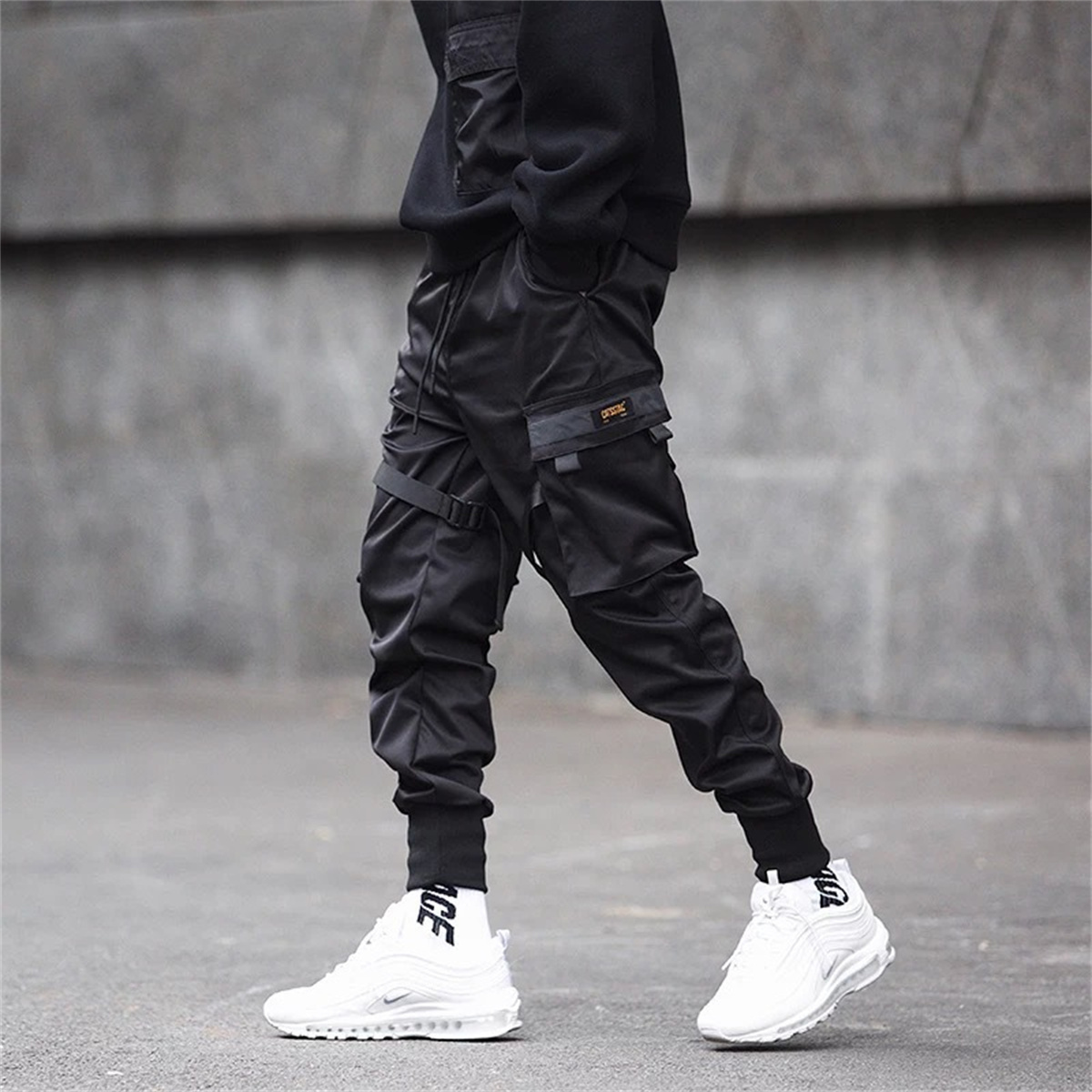 Black Hip Hop Cargo Pants Summ - Streetwear Brand Marketing 评论和价格